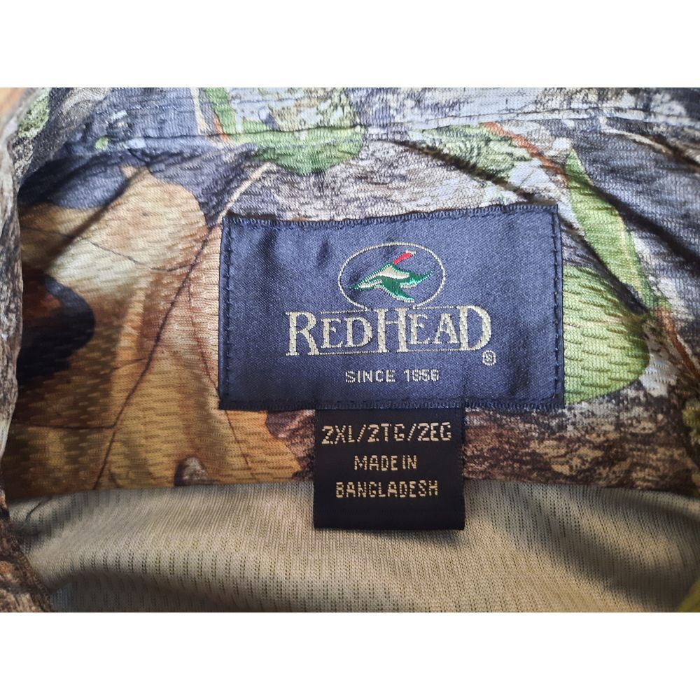 RedHead Men 2XL Outdoor Camp Camouflage Military Green Button Shirt Long Sleeve - Picture 5 of 8